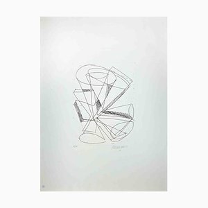 Sante Monachesi, Geometric Abstract Composition, Original Lithographie, 1970er