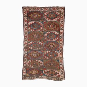 Geometric Karabakh Rug in Beige with Border and Pattern