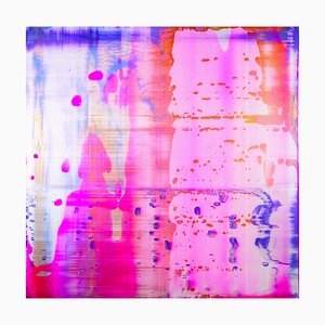 Danny Giesbers, Pink Lush, 2021, Acryl, Epoxidharz, Leuchtstoff auf Holz