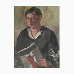 Hermann Maltry, Jeune femme à la lecture, 1932, Oil on Canvas