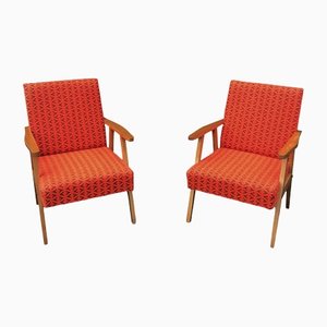 Chairs in Red Wool, Set of 2