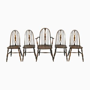 Windsor Kitchen Stick Back Chairs, Set of 5