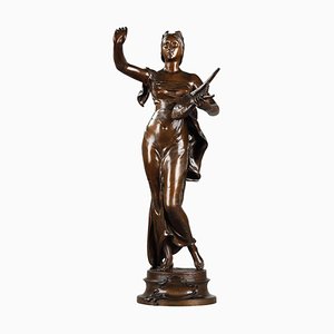 D'après Henri-Louis Levasseur, Figurine Muse Des Bois, 19ème Siècle, Sculpture En Bronze