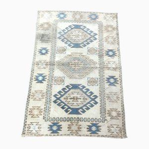 Small Muted Beige Oushak Rug