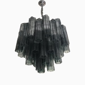 Lampadario "Tronchi" in vetro di Murano grigio