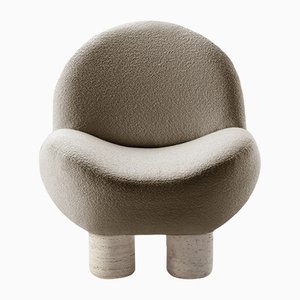 Boucle Latte Travertino Hygge Lounge Chair by Saccal Design House for Collector