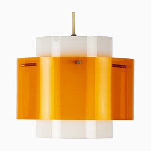 Space Age Orange and White Pendant Lamp