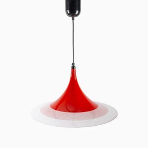Lámpara de techo Witchs Hat de acrílico rojo