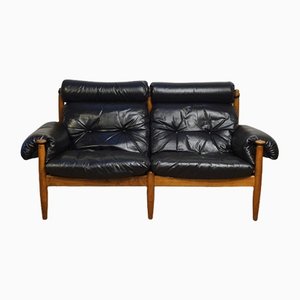 Scandinavian Leather Sofa by Eric Merthen for Ire Møbler, 1960s