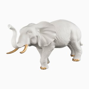 Italienische afrikanische Mutter Elefant Gold Skulptur aus Keramik von VG Design & Laboratory Department