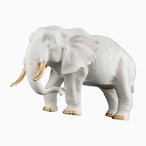 Italian African Ceramic Father Elephant Parts Gold Sculpture by VG Design and Laboratory Department