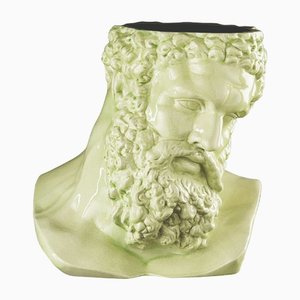 Italian Verde Craquelle Ceramic Hercules Vase by Marco Segantin for VGnewtrend