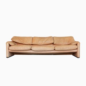 Leather Model Maralunga 3-Seat Sofa by Vico Magistretti for Cassina