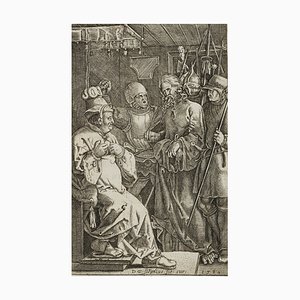 Dopo Dürer, D. Stampelius, Christus vor Kaiphas, anni '80, rame su carta