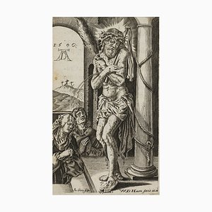 Después de Durero, J. Goosens, El hombre de dolores en la columna, siglo XVII, Cobre sobre papel