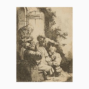 Après Rembrandt, la Jupe de Joseph est apportée à Jacob, 17ème siècle, Gravure à l'Eau-Forte