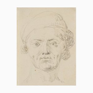 Etude de Portrait d'un Homme avec une Casquette, 1780, Crayon