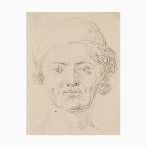 Portrait Study of a Man with a Cap, 1780, Pencil