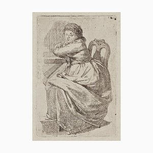 J. Schadow, Jeune Femme Assise, 1784, Gravure à l'Eau-Forte