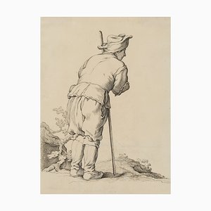 Johann Heinrich Wilhelm Tischbein, Berger avec un bâton, 1790, Dessin