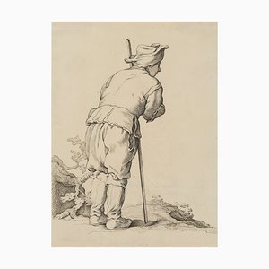 Johann Heinrich Wilhelm Tischbein, Hirte mit Stock, 1790, Zeichnung