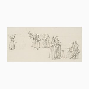M. Neher, Market Scene, 1830, Pencil
