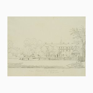 T. Faber, The Bathhouse in Giehbel in Saxe, 1834, Pencil