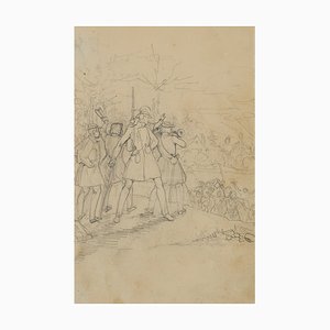 Arrival in Augsburg, 1840, Pencil