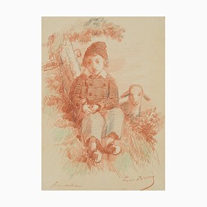 L. Browne, Ragazzo con agnello, Normandia, 1853, gesso su carta