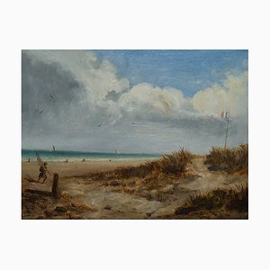 Dunkerque Beach, 1865, Oil on Cardboard