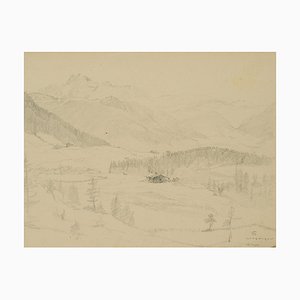 H. Christiansen, Leogang Valley Near Salzburg, 1920, Pencil