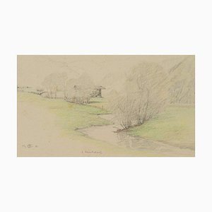 H. Christiansen, Ruisseau dans la Vallée, 1921, Crayon