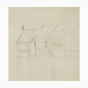 H. Christiansen, Maison à Colombages avec Escalier d'Entrée à Bad Wimpfen, 1922,