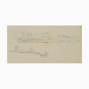 H. Christiansen, Riva del lago di Starnberg presso Niederpcking, 1922, Pencil