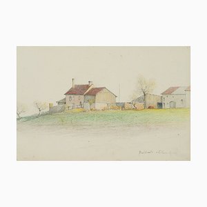 H. Christianen, Ferme près de Fischbach à Luxembourg, 1924, Crayon