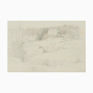 H. Christiansen, Country Villas on the Hillside, 1931, Pencil