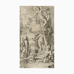 J. Meyer, Symbol of the Chest, Apollo on the Chariot, 17th-Century, Etching