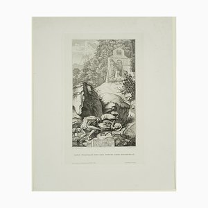 Acquaforte W. Hecht, San Wolfgang e il diavolo, XIX secolo