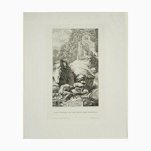 W. Hecht, Saint Wolfgang and the Devil Building a Church, 19th-Century, Etching