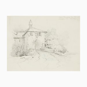 A. Bayer, Old Entrance of the Castle in Baden, 19th-century, Pencil