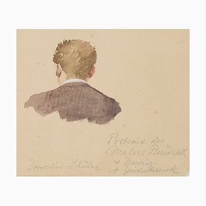 Background View of the Painter Arthur Bendrat, 20th-century, Watercolor