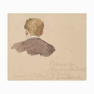 Hintergrundansicht des Malers Arthur Bendrat, Aquarell, 20. Jh