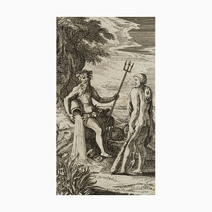Acquaforte J. Meyer, Simbolo degli arti, fiume ed Ercole, XVII secolo
