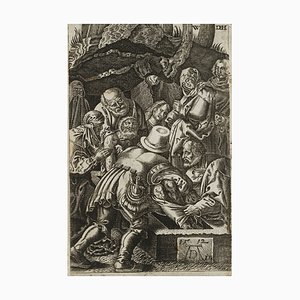 D'après Dürer, J. Goosens, Mise au Tombeau du Christ, 17ème Siècle, Gravure sur Cuivre