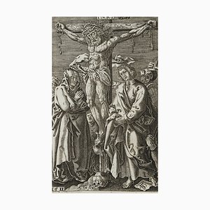 D'après Dürer, J. Goosens, Christ en Croix, 17ème Siècle, Gravure sur Cuivre