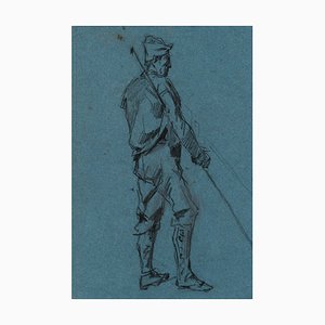 A. Fontaine, Figure Studies, Skipper and Shepherd, 19th-Century, Charbon