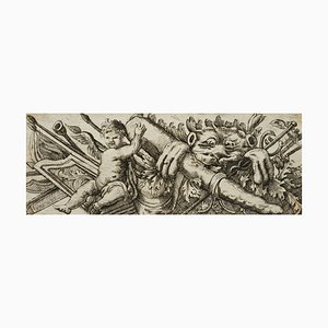 J. Meyer, Design of an Architectural Frieze, Weapons of Heracles and Mercury, Trophy Representation, 17th-Century, Etching