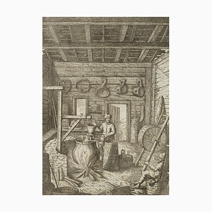 J. Meyer, Représentation d'une Laiterie Baroque, 17ème Siècle, Gravure à l'Eau-Forte