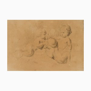 Johann Heinrich Tischbein, Three Putti, Figure Study, 18th-Century, Charcoal