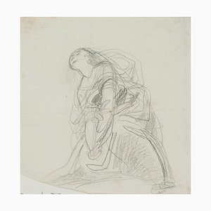 F. Bouchot, Pénitent Marie-Madeleine, 19ème Siècle, Crayon